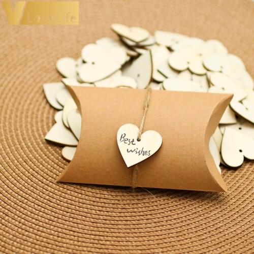 100pcs/lot 4CM Rustic Wedding Centerpieces Love Wooden Heart With Hole Rope Confetti Scrapbooking Hobby DIY Craft Photo Props