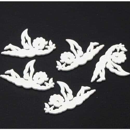 20pcs Cupid Pattern White Wooden Scrapbooking Embellishments DIY Wood Crafts Diy Home Decoration Handmade