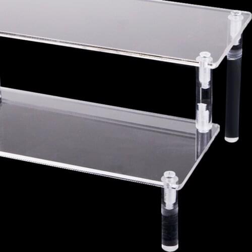 1Pcs Acrylic Riser Stand Shelf for Figure Display, 2 Steps Acrylic Display for Decoration and Organizer-Small