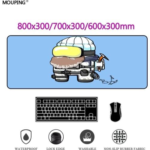 Cartoon Mouse Pad Among Us Blue Carpet Anime Keyboard Gaming Accessories Skyrim Mousepad Computer Desk Mat Deskpad Rubber Girl