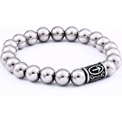 BEIER Dropshipping 316L Stainless Steel High Polish Viking bead Bracelet Fashion Jewelry for man women HSS010