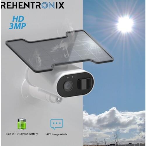 Outdoor 3MP Solar Battery Camera WiFi Wireless Security IP Camera 10400mAh Battery Powered Home Smart WiFi Camera Image Alerts
