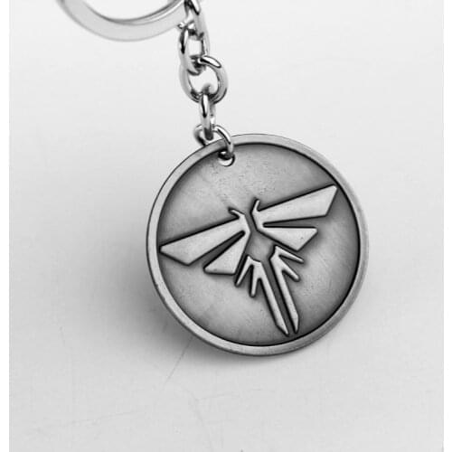 Movie The-Last-Of-Us 2 Keychain Firefly-Logo Letter Dogtag Vintage Retro Antique Pewter Keyring Key Chain Ring