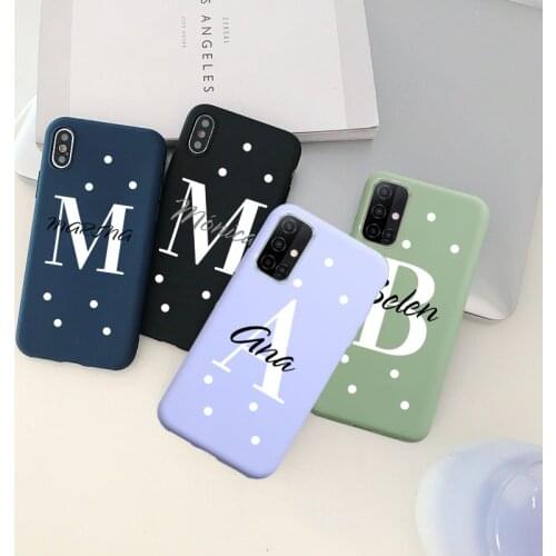 Custom Name Initial letter DIY Case For Samsung galaxy A71 A51 A21S A31 A41 A10 A30 A50S A50 A70 S20 S10 S9 Plus Silicone case