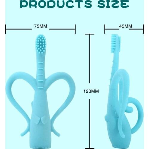 Baby Silicone Elephant Toothbrush Baby Training Silicone Super Soft Head Cute Toothbrush Set Protect Oral Care Tools