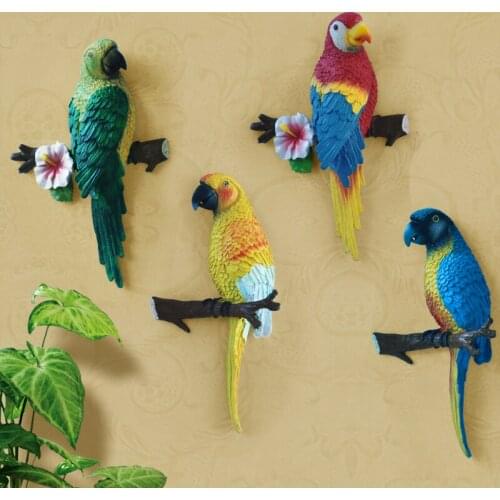 SIMULATION THREE-DIMENSIONAL PARROT WALL DECORATION DECORATION IDEAS EUROPEAN PASTORAL HOME PENDANT LIVING ROOM WALL CRAFTS