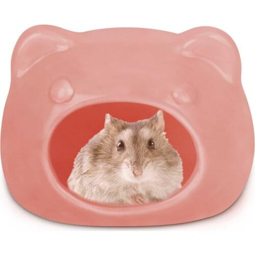 Hamster Ceramic Nest Sleeping Nest Pet House Cute Cat Head Shape Hideout Cage Bath House For Hamster Small Animals