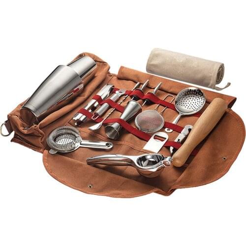 Creative Travel Bartender Bag Portable Canvas Cocktail Juice Making Storage Bag Shaker Set Storage Bag Only original