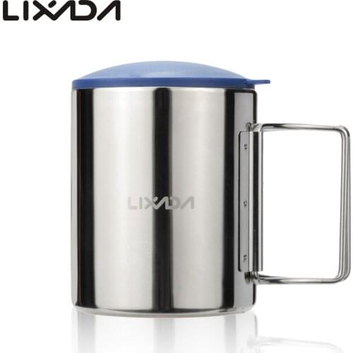 Lixada 220ml Camping Cup Outdoor Mug Portable Camping Picnic Water Cup Stainless Steel Vacuum Double Wall BL600-D1