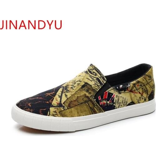Graffiti Canvas Loafers Men Shoes Sneakers Fashion Walking Shoes Man Casual Canvas Shoes Men Original Flat Slip-On Sneakers