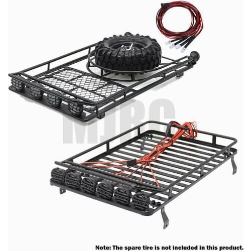 Metal Small Roof Luggage Rack LED Light For 1/10 RC Crawler Trx4 Bronco Axial Scx10 RC4WD D90 CC01 TF2 JIMNY VS4-10