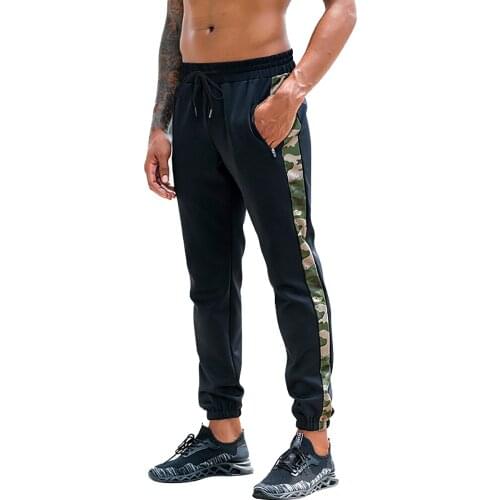 Men Tracksuit Pants with Zipper Pockets Running Jogging Sweatpants Gym Fitness Training Sport Quick-drying Trousers for Male