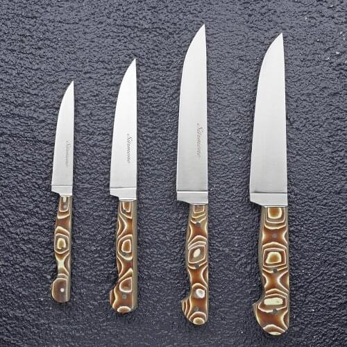 100% Handmade 4 Piece Kitchen Knife Sets for Household Daily Use at Home,Restaurants, Cafes