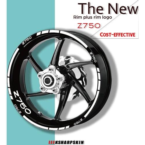 Motorcycle sticker wheel tire decal Inner outer Rim reflective logo decorative decal kit set for KAWASAKI Z750 z 750