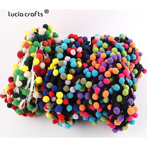 5y Pom Pom Trim Lace Fabric Sewing Accessories Pompon Trim tassel Ball Fringes Ribbon Sewing Lace For DIY Material Apparel K0107