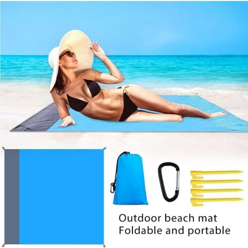 Portable Folding Beach Mat Picnic Tent Camping Sleeping Pad Lightweight Mat Waterproof Pocket Beach Blanket Outdoor
