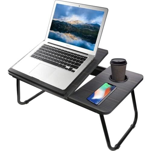 Bed Desk with Cup Holder, Laptop Table for Bed Adjustable Portable Computer Tray for Bed,Laptop Desk Foldable for Writing
