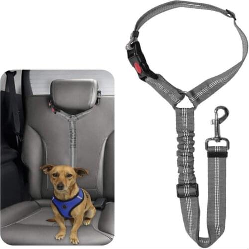 Car Seat Belt Dog Seat Belt Dog Leash Vehicle Belt Adjustable Cushioning Elastic Reflective Safety Rope for Dog Cat Pet Supplies