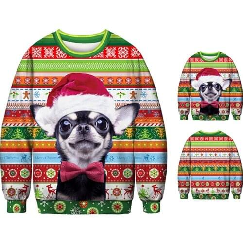 Christmas Sweater Holiday Elf Christmas Fun Long Sleeve T-Shirt Sweater Photo Color