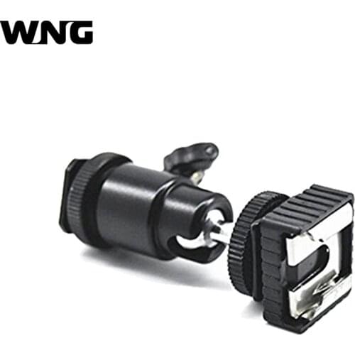 360 Degree Ball Heads Swivel Mini Hotshoe Bracket with Coldshoe Adapter for DSLR Camera Tripod 1/4