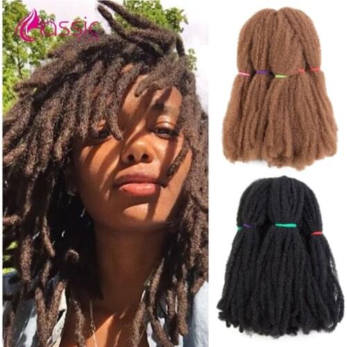 CLASSIC PLUS 14inch Pure Color Marley Braids Hair Crochet Braids Natural Soft Afro Kinky Synthetic Braiding Hair Extensions Bulk