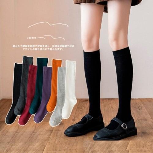 Women Non-Slip High Long Stockings JK Uniforms Sports Solid Warm Thigh High Socks For Girls Ladies Fashion College Style