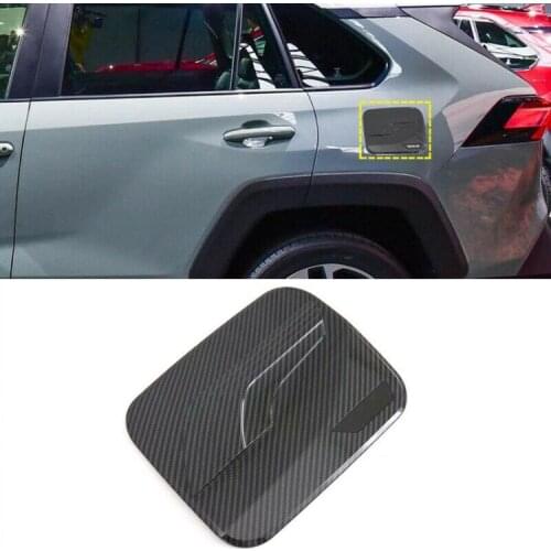 1pcs ABS Carbon Fiber Style Oil Fuel Tank Cap Cover Trim For Toyota RAV4 2019 - 2020