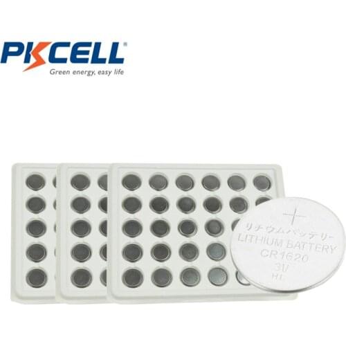 120Pcs/PKCELL CR 1620 3V Lithium Battery DL1620 ECR1620 R1620 LM1620 Button Cell Batteries