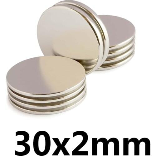 2/5/10pcs 30x2 mm N35 Search Major Diameter Magnet 30mmx2mm Bulk Round Magnetic NdFeB 30x2mm Neodymium Disc Magnets 30*2 mm