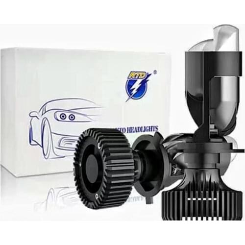 HIDLT 2PCS H4 Car Headlight LED Projector Lens Super Bright H4 LED Conversion Kit High Low Beam Lamp 6000K White Automobles Bulb