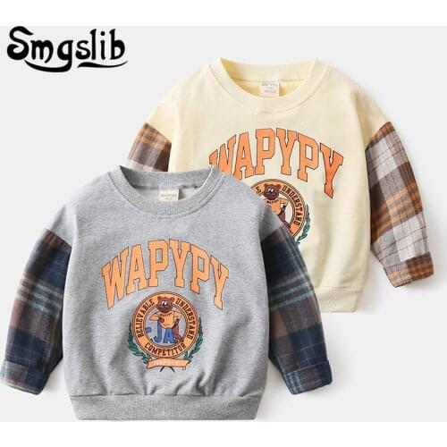 2021 Spring Autumn Toddler Sweater for Boys Warm Tops Sweater Pullover Long Sleeve Splicing Leisure Children Sweaters Clothing