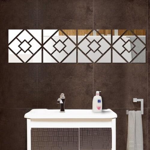 3D Mirror Wall Sticker Acrylic Modern Home Decoration Wall Decor Mirror Wall Decals DIY Mirror Stickers Silver/Golden/Black