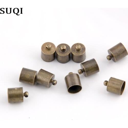 50pcs/lot Necklace End Tip Tassel Caps Beads Cap End Cap gold silver bronze Fashion Jewelry brooches Making DIY Handmade Finding