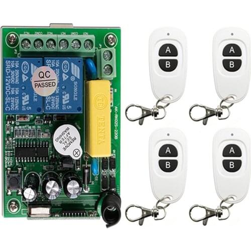 AC 220 V 2CH 10A Relay RF Wireless Remote Control Switch Wireless Light Switch Receiver+Transmitter Garage Door lamp/ window