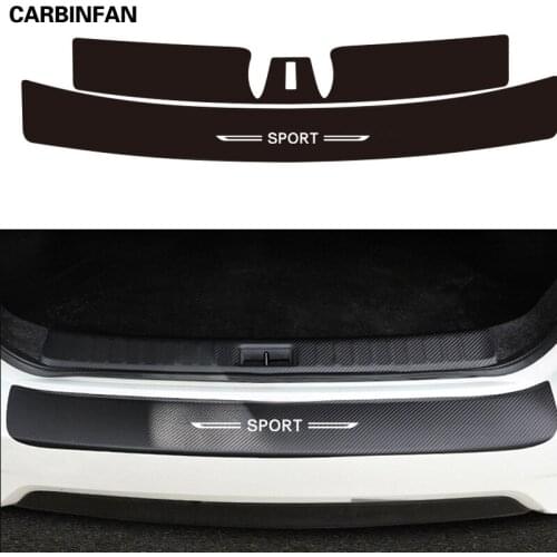 PU Leather Car Decal Sticker Protector Plate Cover Car Rear Bumper Trunk Guard Plate Stickers For Kia K3 2013-2018 P65