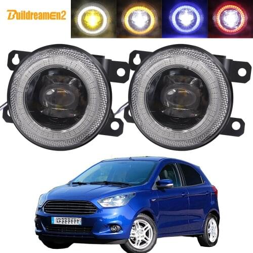 2 Pieces Car LED Lens Fog Light Assembly Angel Eye Daytime Running Lamp DRL 30W 8000LM 12V For Ford Figo Ka+ Ka 2015 2016