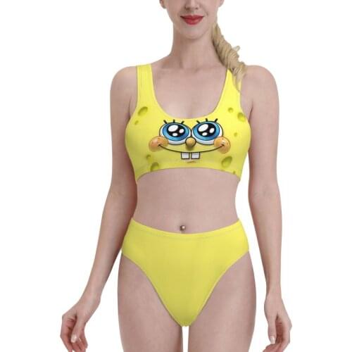 Bikinis Sponge0 sexy 2021 Women Swimsuit high Waist womens top cartoons Women Beach wear