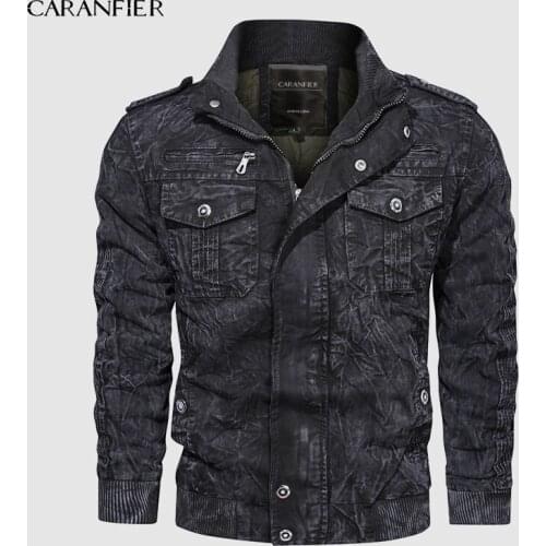 CARANFIER Brand Winter Jacket Men Casual Retro Coat Army Pilot Jackets Air Force Cargo Outwear Fashion Coats Clothes US size