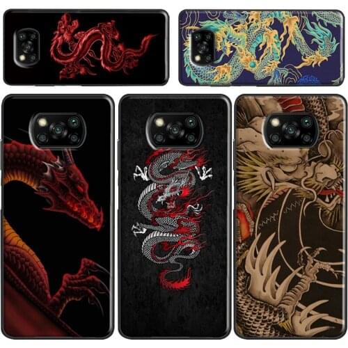Asian Chinese Dragon Case For POCO X3 Pro M3 F1 F2 F3 Coque For Xiaomi Mi 11 Ultra Note 10 Lite Mi 9T 10T Pro