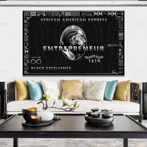 Black African American Express 1619Canvas Painting Figure Posters and Prints Abstract Wall Art Pictures for Living Room Decor Ho