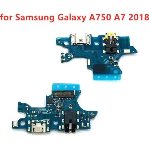 For Samsung Galaxy A750 A7 2018 USB Charger Port Dock Connector PCB Board Ribbon Flex Cable Charging Port Component Replacement