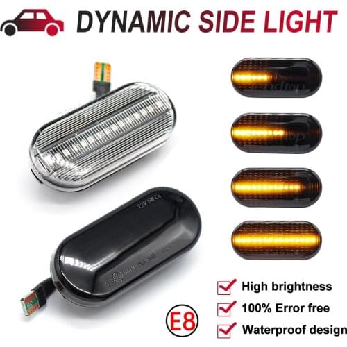 Smoked Dynamic Flowing LED Side Marker Turn Signal Light For Volkswagen VW Bora Golf 3 4 Passat 3BG Polo SB6 SEAT Ibiza