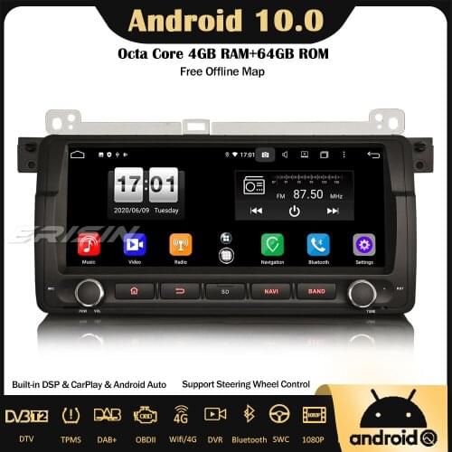 Erisin ES8788B 8.8" Android 10.0 Car Stereo Radio DAB+ GPS Bluetooth DSP CarPlay OBD For BMW 3 Series 3er E46 M3 Rover 75 MG ZT