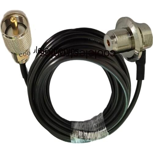 LMR195 Long UHF PL259 Male to UHF SO239 Female Right Angle for Car Mobile Radio Antenna Coax Cable 50cm 1/2/3/5/10/15/20/30m