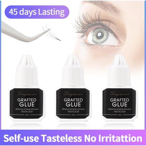 5ml Lashes Glue No Smell No Irritant Fast Dry Sticker Connecting Fake Eyelash Extensions Glue False Eyelashes Adhesive