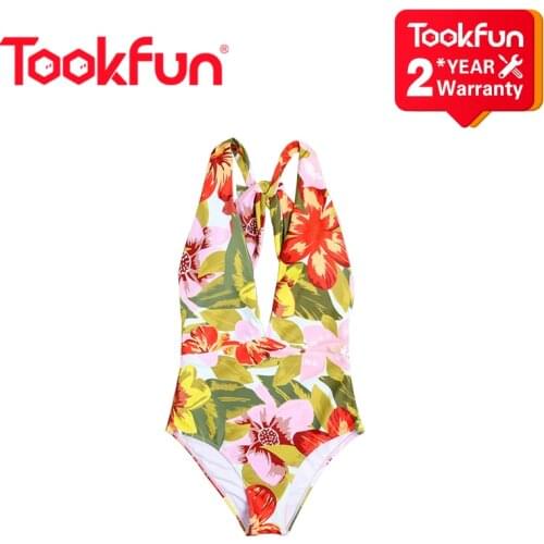 Newest design Sexy One-Piece Female Swimsuit Deep V Adjustable Lace-up Neck Halter Swimsuit Push Up Brazilian Bather Beachwear