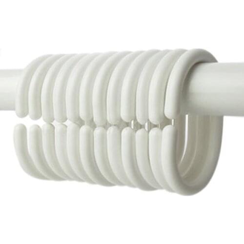 12Pcs/Pack New Plastic Shower Curtain Hook Hanger Rings Hanger Bath Drape Loop Clasp Home Curtains Hanger