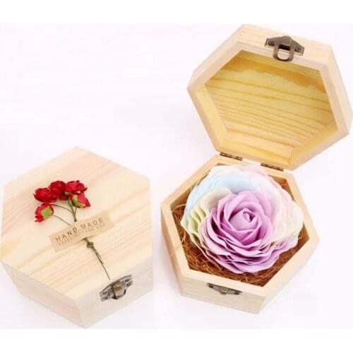 Gift Box Fashion DIY Wood Celebration Party Jewelry Holder for Home Earrings Ring Desk Rangement Make Up Wooden Organizer