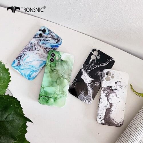 Fully Protected Marble Phone Case for iPhone 12 Pro Max Mini Soft Shiny Luxury Blue Green Case for iPhone 11 Pro Max Cover White