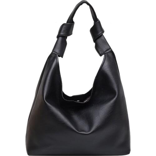 Simple PU Leather Big Tote Bag for Women Lady Fashion Large Capacity Handbag Knotted shoulder bag Saddle Square Crossbody Bags